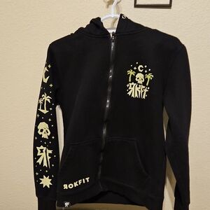 Rokfit Men's Black Hoodie with Graphic Design